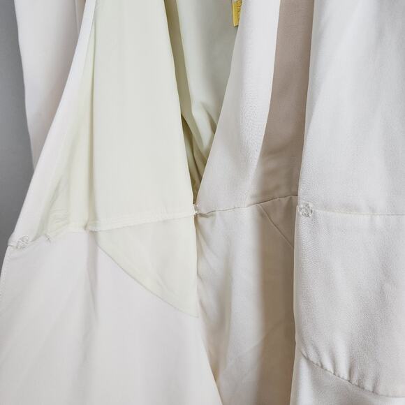 NEW Alexia Admor Phoebe Cream Satin Wrap Style Long Sleeve Dress - Picture 10 of 15